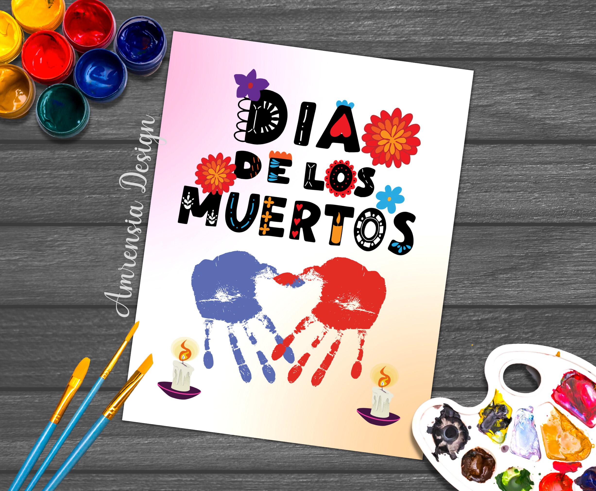 Day of the Dead Handprint Art,dia De Los Muertos Keepsake Craft ...