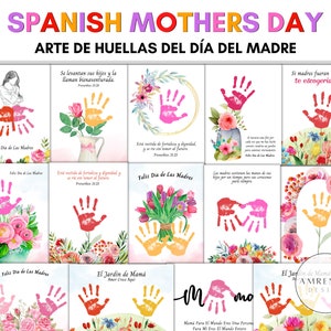 Arte de la huellas de la manos del día del madre, Arte stampata a mano per la festa della mamma, artigianato per bambini piccoli, regalo per la mamma, felice festa della mamma