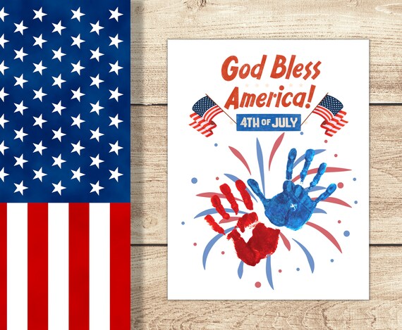 God Bless America Easy Handprint Craft Handprint Art for