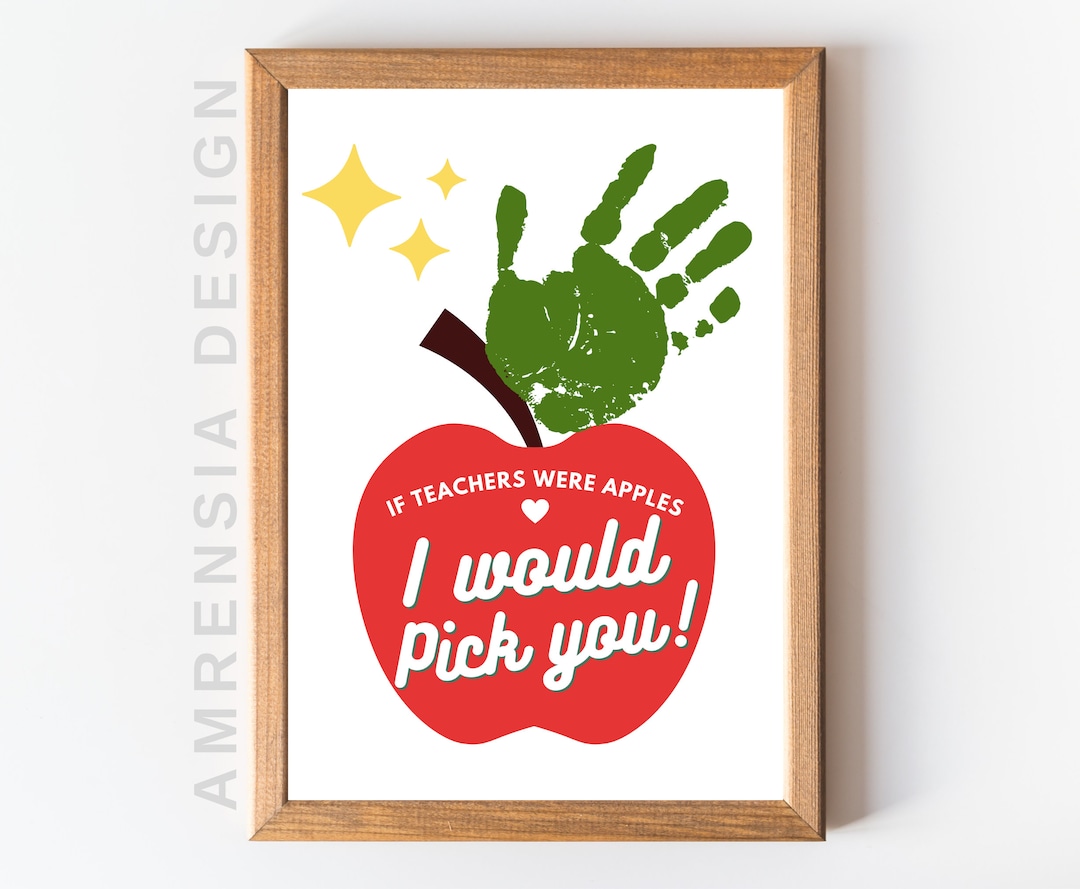 Teacher Hand Print Art Craft, Teacher Gift From Student, Thank You Gift ...
