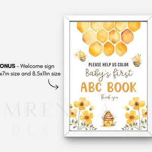 52 PAGES Honey Bee ABC Baby Shower Coloring Book, Baby's First ABC Book ...