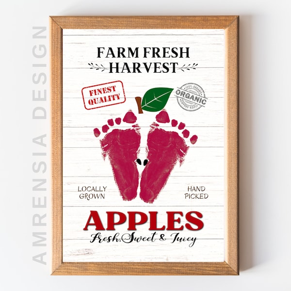 Apple Footprint Art - Etsy