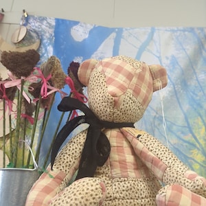 1940-50s Recycled Feed Bag Quilt Lester Bear