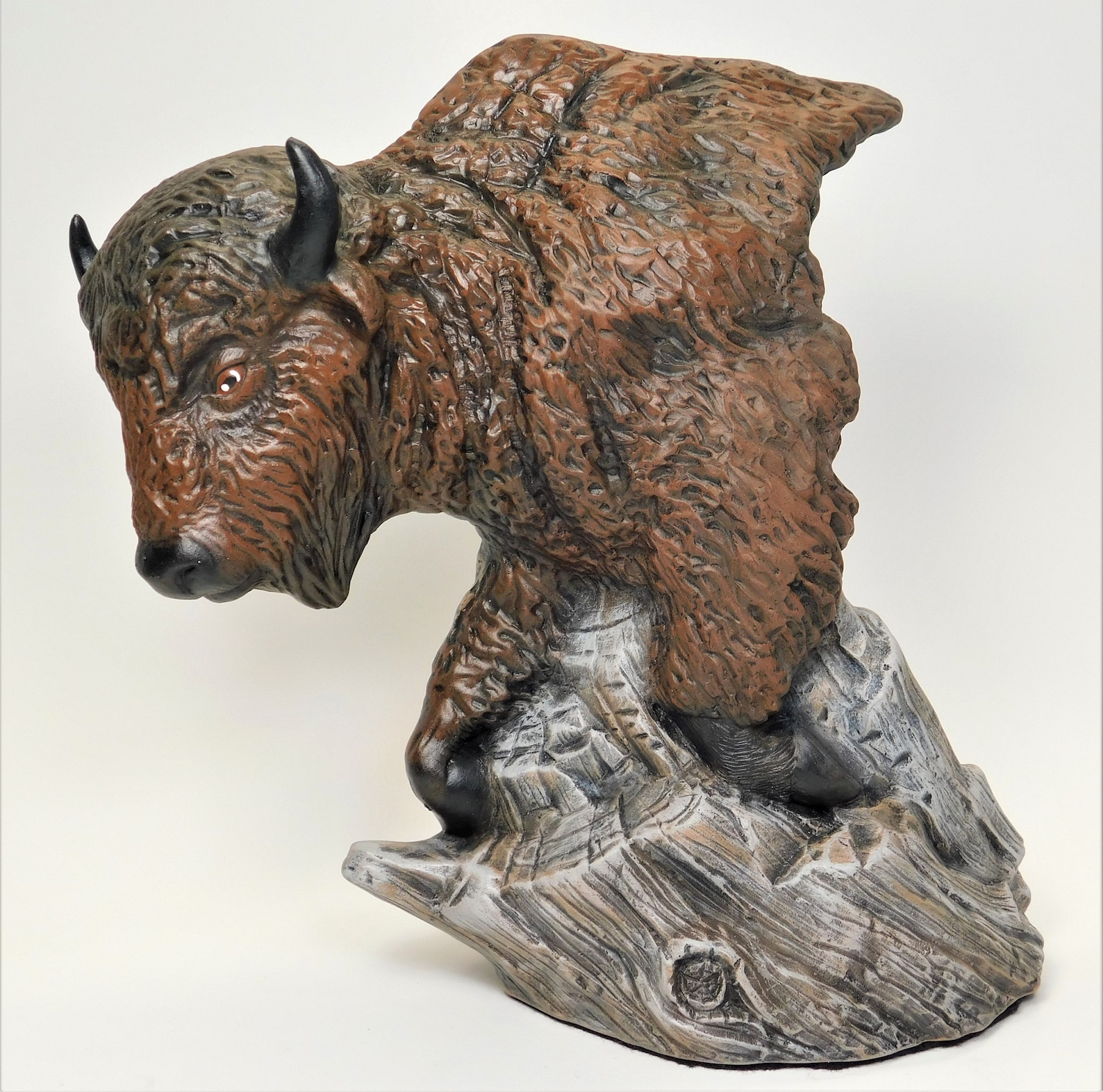 Buffalo Driftwood Hand Painted Ceramic Piece Etsy