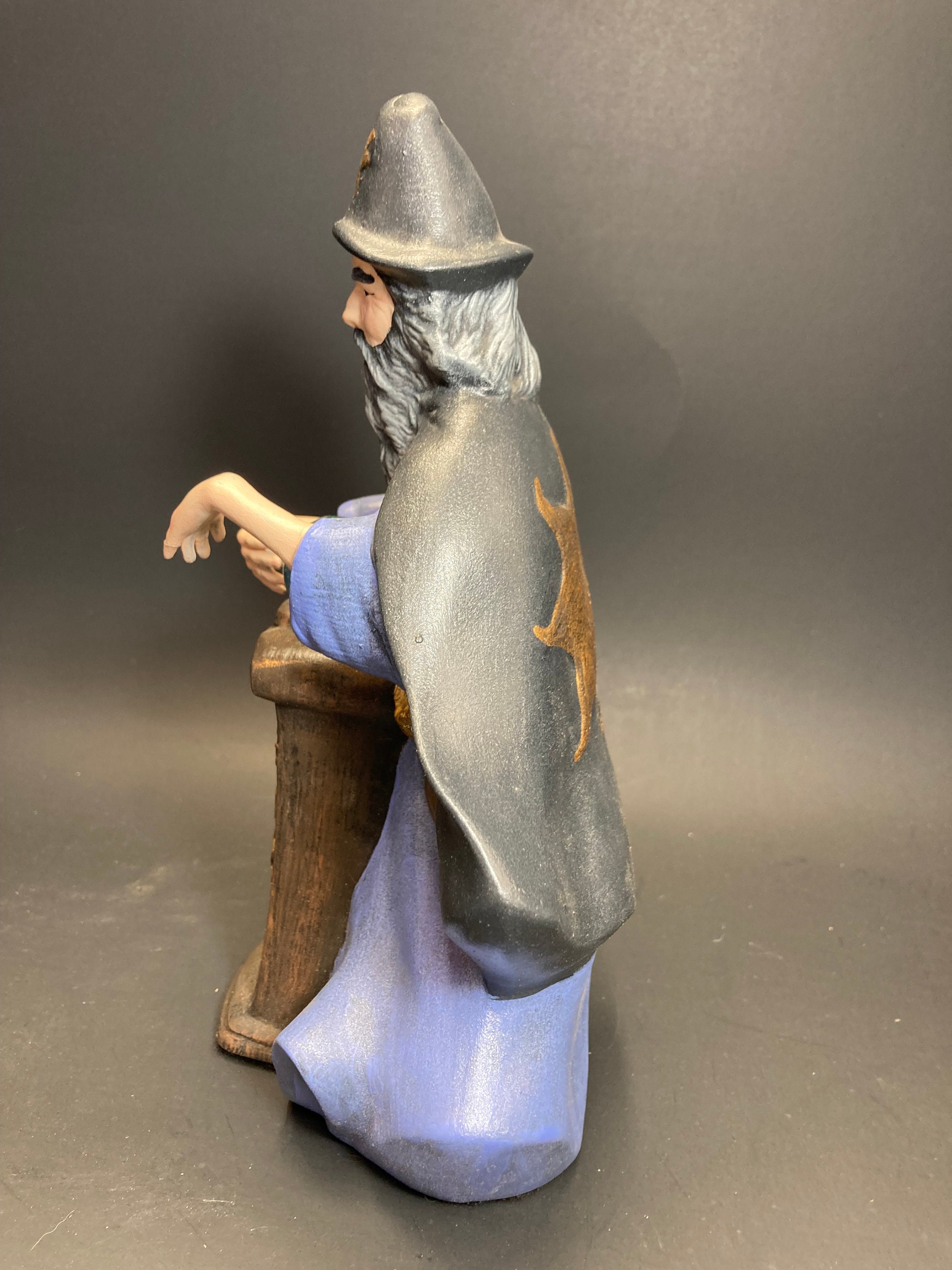 Wizard Standing With Crystal Ball Hand Painted Ceramic - Etsy