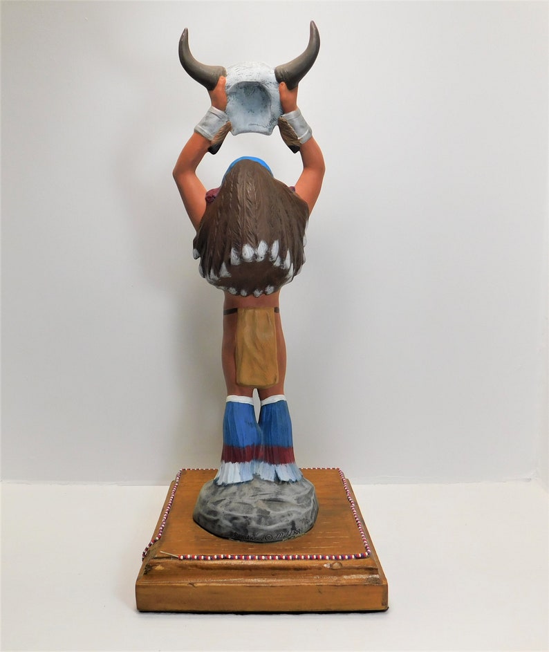 Native American Buffalo Spirit Hand Made and Painted Ceramic Figurine