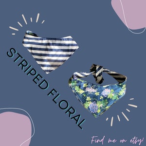 Reversible Floral Tie and Snap Dog Bandana