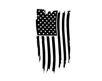 American Flag | Vertical | Custom Precision Die Cut Vinyl Decal | Sticker