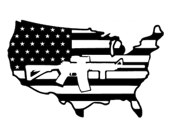 American Flag | AR | Rifle | Custom Precision Die Cut Vinyl Decal | Sticker