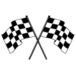 Racing Flags | Race | Track | Finish Line | Custom Precision Die Cut Vinyl Decal | Sticker