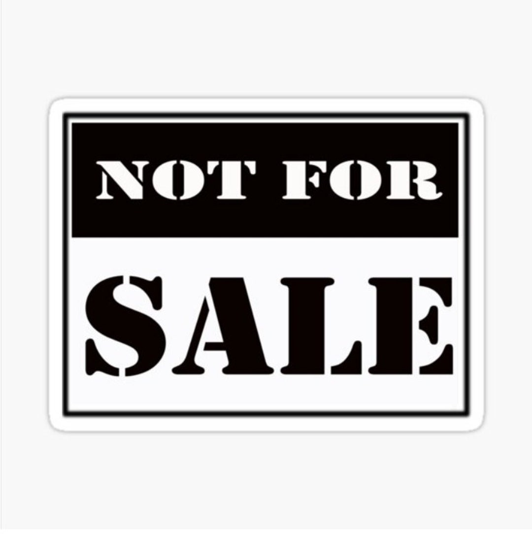 Not for Sale Sign Label Custom Precision Die Cut Vinyl Decal