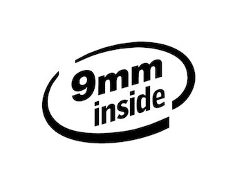 9mm Inside | Gun | Pistol | Circle | Custom Precision Die Cut Vinyl Decal | Sticker