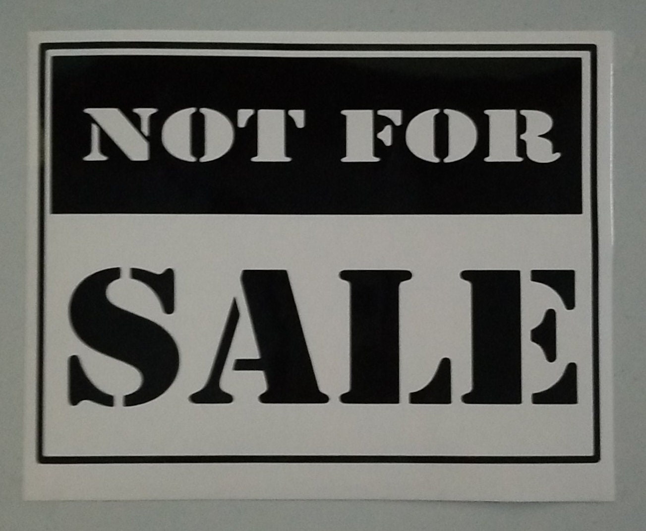 Sticker Not Not For Sale Sign Label Custom Precision Die Cut Vinyl | Etsy
