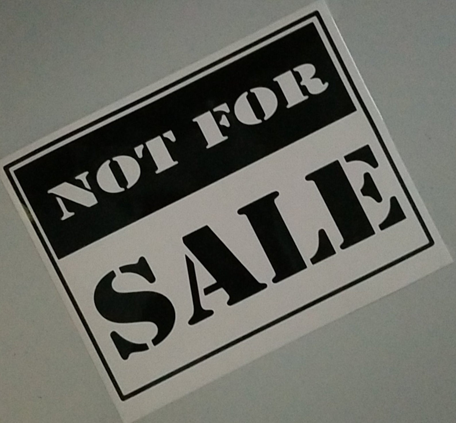 Not For Sale Sign Label Custom Precision Die Cut Vinyl | Etsy