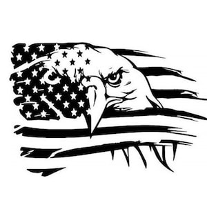 American Flag | Bald Eagle | Custom Precision Die Cut Vinyl Decal | Sticker