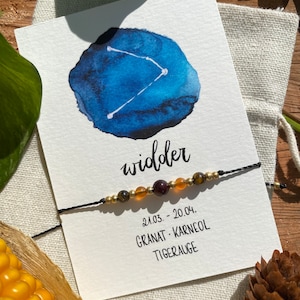 Armband Zodiac Widder Sternzeichenarmband Sign Sternzeichen Edelstein Widder Geschenk Widder