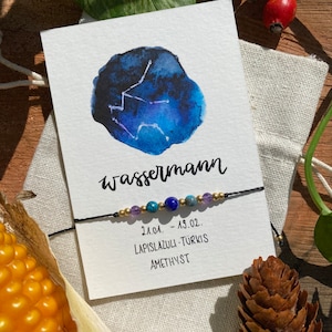 Armband Zodiac Wassermann Sternzeichenarmband Sign Sternzeichen Edelstein Geschenk