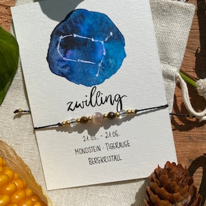 Armband Zodiac Zwilling Sternzeichenarmband Sign Sternzeichen Edelstein Zwilling Geschenk Zwillinge
