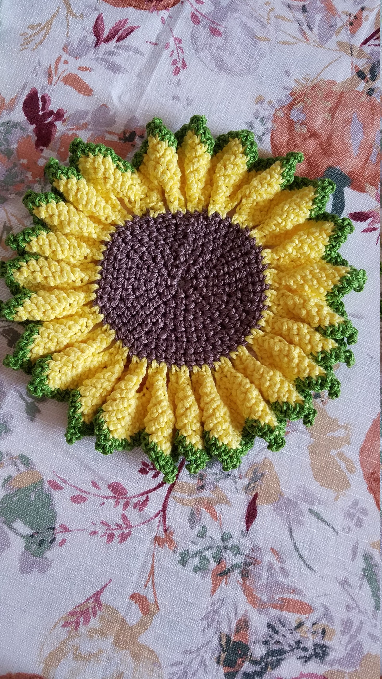 SUNFLOWER Crochet Pot Holder Set of 2 Etsy