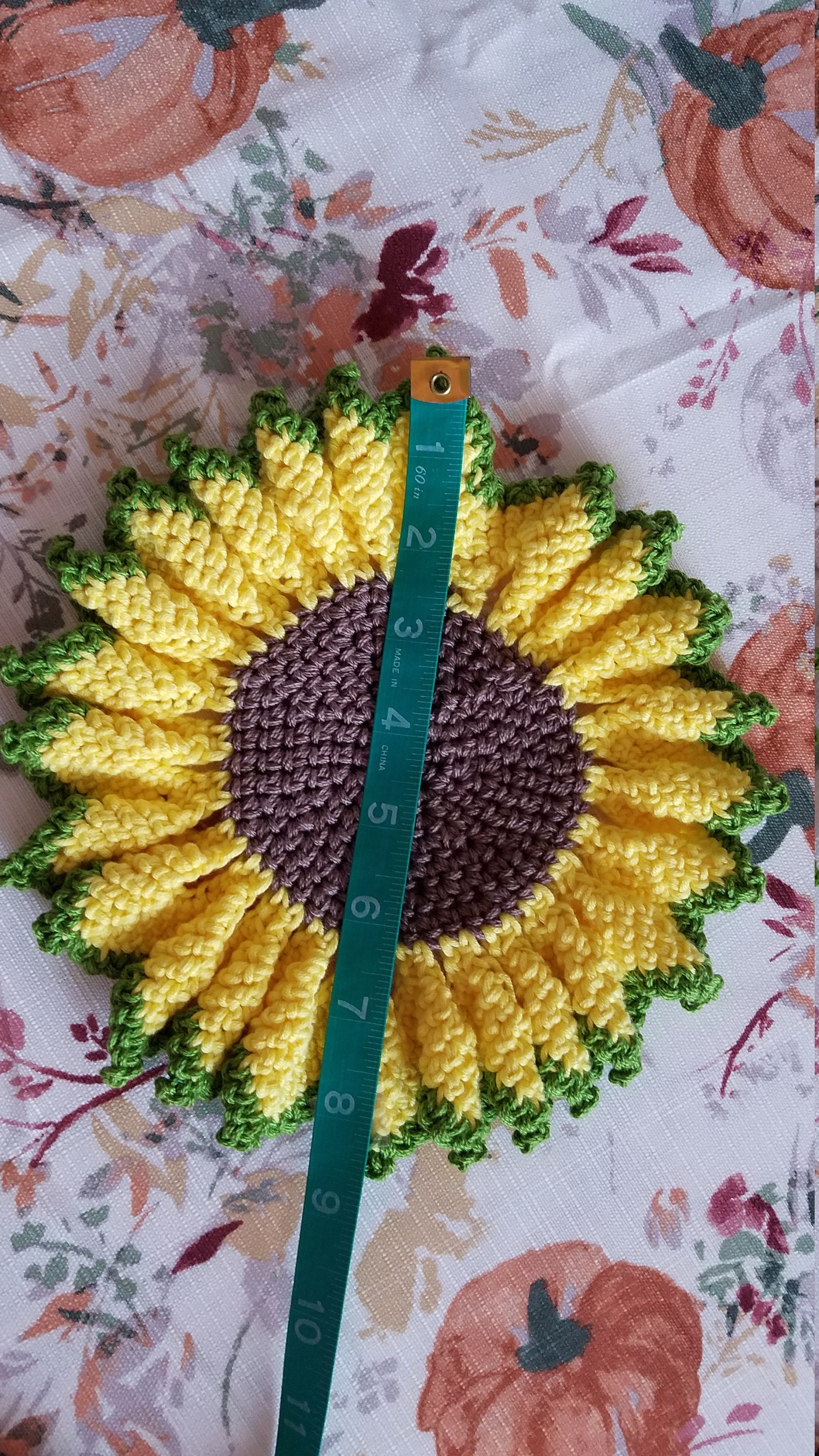 SUNFLOWER Crochet Pot Holder Set of 2 Etsy