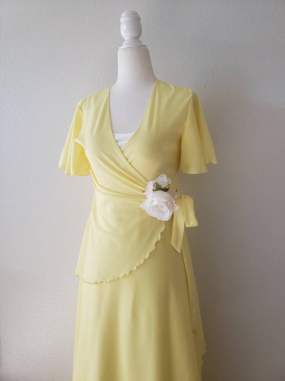 Vintage 1970s dress, 70s maxi formal dress, 70s Y… - image 2