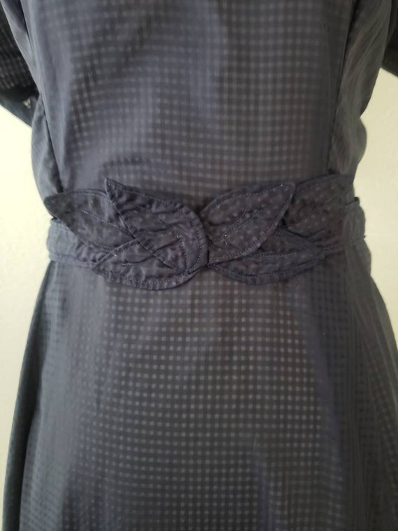 Vintage 1940s Dress, Sheer Gingham Dress, 40s Nav… - image 9