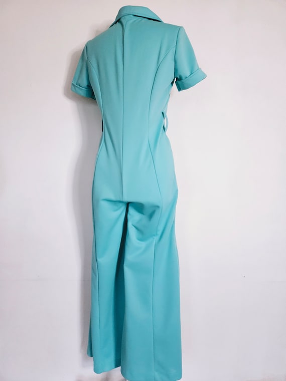 Vintage 1970s Jumpsuit, 70s Blue Jumpsuit, Dagger… - image 6