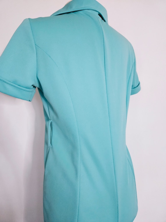 Vintage 1970s Jumpsuit, 70s Blue Jumpsuit, Dagger… - image 5