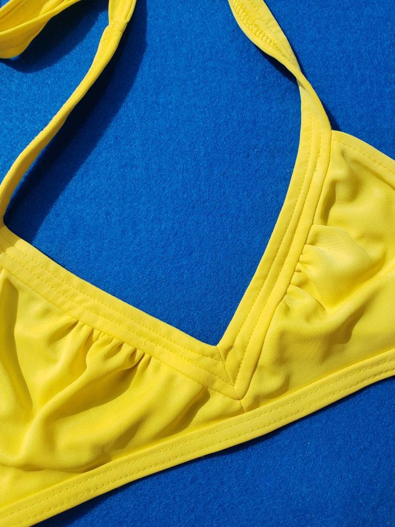 Vintage 1960s Bikini, 60s Triangle Top Bikini, Yellow Vintage Swimsuit