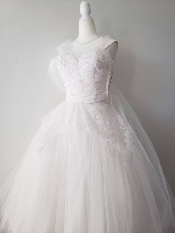 Vintage 1950s Dress, 1950s Prom Dress and tulle w… - image 2