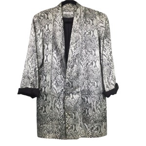 JouJou Vintage Snake Print Mid-length Lined Single Breast Blazer Women&#39;s M