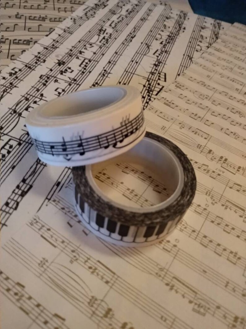 Masking tape for crafts Buy in a set or choose one! Music Washi Tape \u2022 Piano \u2022 musical notes 1,5cm x 10m
