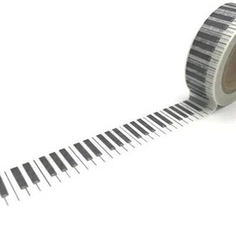Masking tape for crafts Buy in a set or choose one! Music Washi Tape \u2022 Piano \u2022 musical notes 1,5cm x 10m