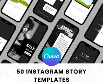 Black White Instagram Story Templates Canva for Business | Editable Canva Templates | Minimal Insta Story | Mockup template | Social media