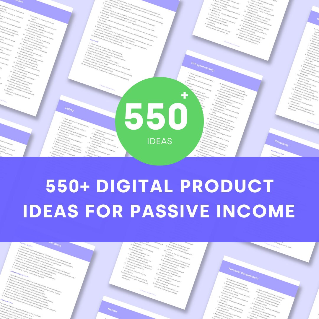 550+ Digital Product Ideas for Passive Income | Small Business Ideas ...