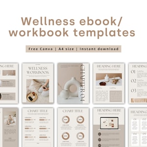 Modelo de e-book de bem-estar Canva | Modelo de Canva de livro guia de coaching | Ímã de chumbo | Modelo de criador de curso | Pasta de trabalho moderna