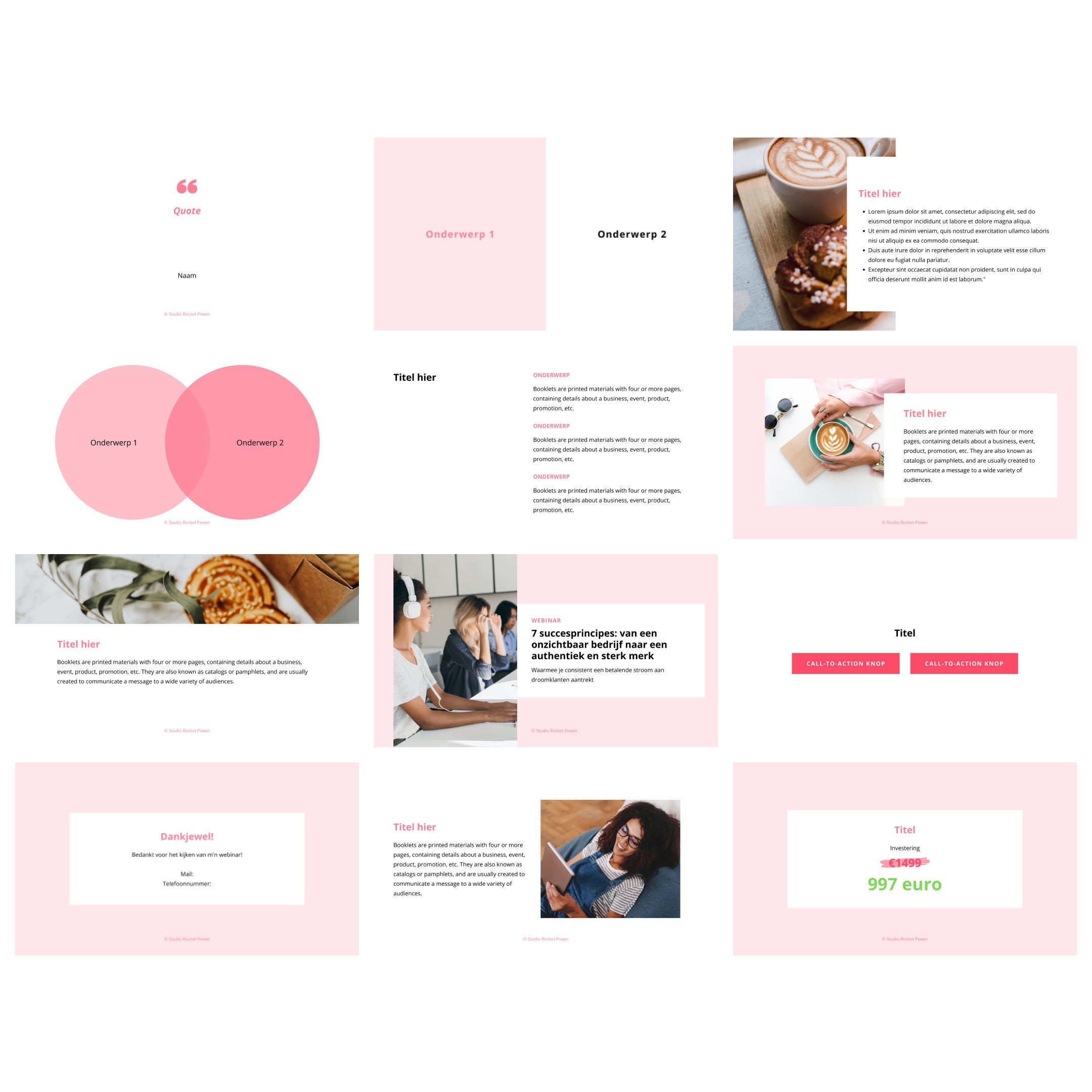 Pink Canva Webinar / Presentation / Slide Deck Template for Business ...