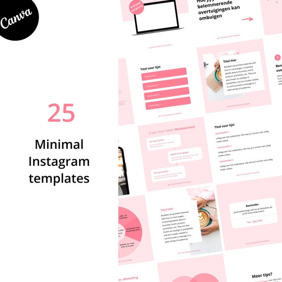 Minimalistic Pink Instagram Post Templates for Business | Fully editable Canva templates