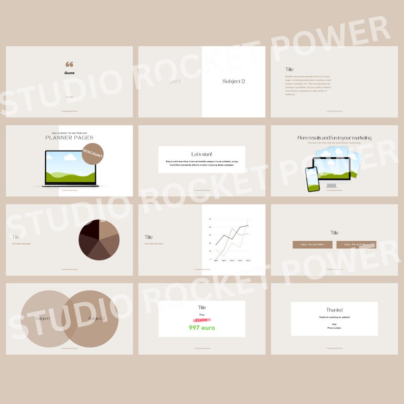 25 Beige Canva Webinar Template / Presentation Template / Slide Deck ...