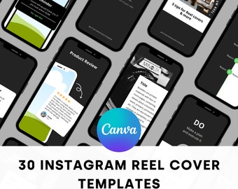 Plantillas de portada de carrete de Instagram en blanco y negro Canva para redes sociales | Plantillas editables de Canva | Imagen mínima de carrete Insta | Plantilla de maqueta
