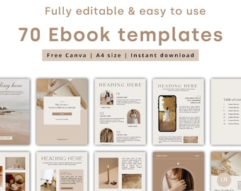 Ebook Template Canva | Coaching Guide Book Canva Template| Lead Magnet | Course Creator Template | Modern Workbook Minimalistic Ebook Design