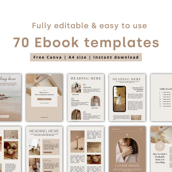 Ebook Template Canva | Coaching Guide Book Canva Template| Lead Magnet | Course Creator Template | Modern Workbook Minimalistic Ebook Design