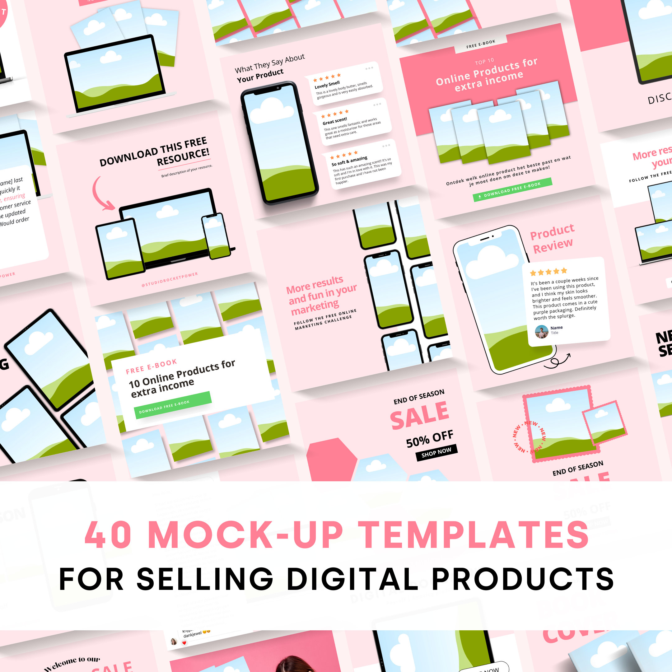 Pink Instagram Template Kit | Social Media Templates | Canva Templates ...