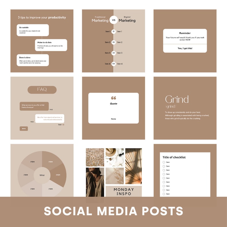60+ Beige Social Media Post Templates for Instagram and Linkedin ...