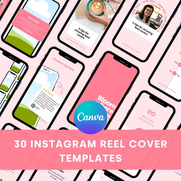 Pink Instagram Reel cover Templates Canva for Social Media | Editable Canva Templates | Minimal Insta Reel Image | Mockup template