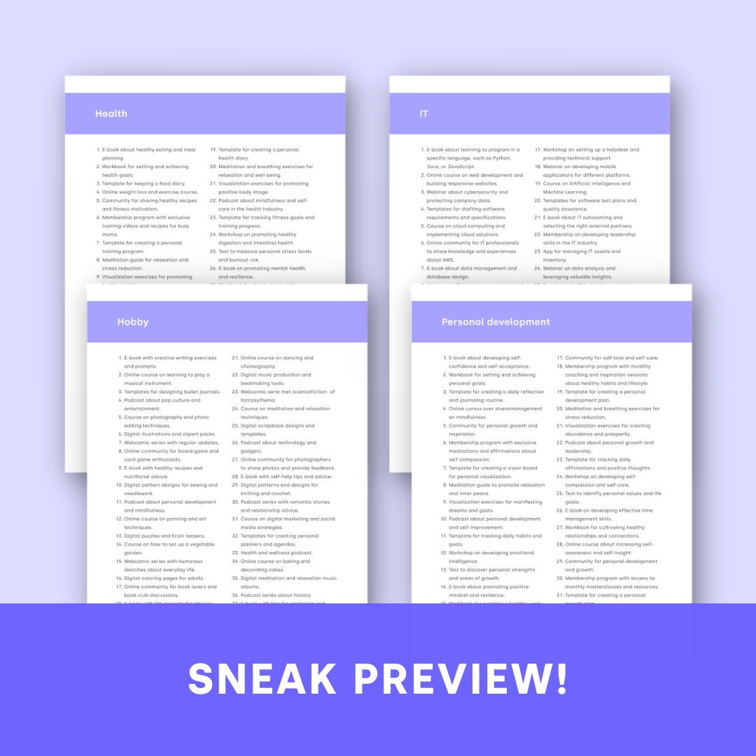 550+ Digital Product Ideas for Passive Income | Small Business Ideas ...