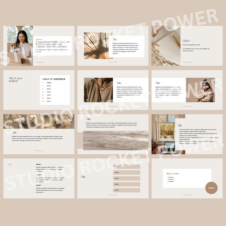 25 Beige Canva Webinar Template / Presentation Template / Slide Deck ...