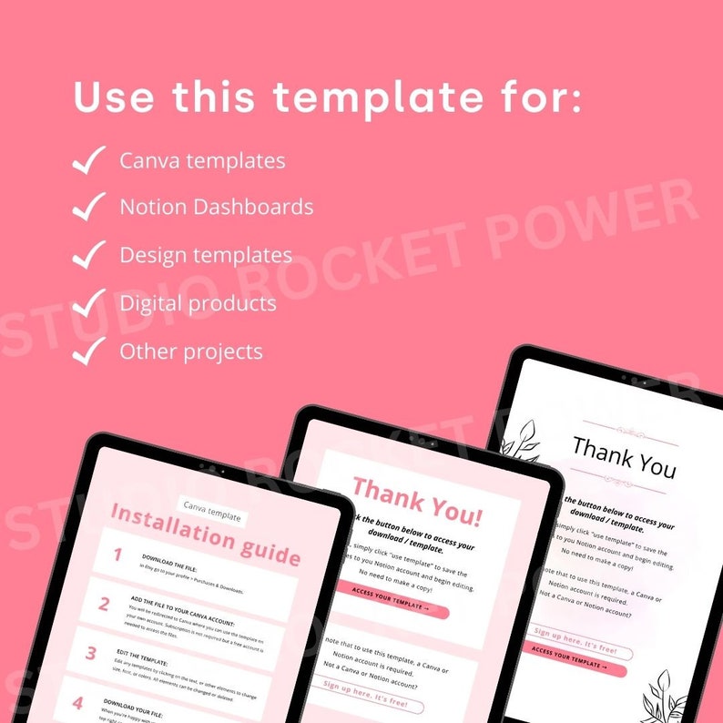8 Installation Guide Templates | Pink Editable Canva Template ...