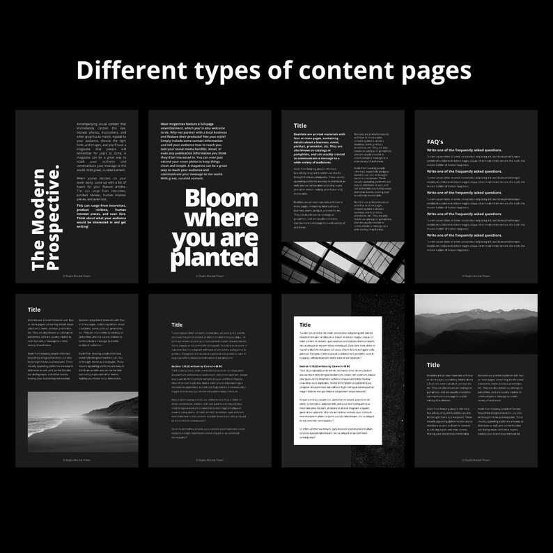 Ebook template Canva, ebook template, Canva ebook template, lead magnet template, coaching workbook, workbook template, online course workbooks, webinar action guide template, social media guide template, black ebook template, black Canva template