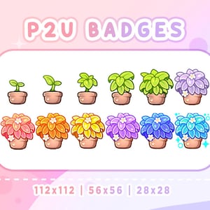 GROWING PLANT Twitch Sub & Bit Badges | Streamer Emotes | Twitch Graphics for Streamers